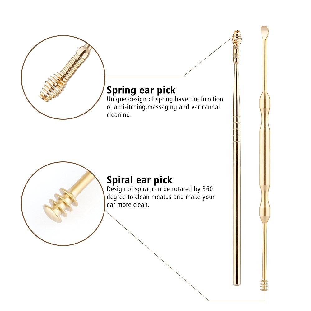 4 Stks/partij Rainbow Chameleon Ear Wax Pickers Rvs Earpick Wax Remover Curette Oor Pick Cleaner Lepel Oor Schoonmaken Gereedschap