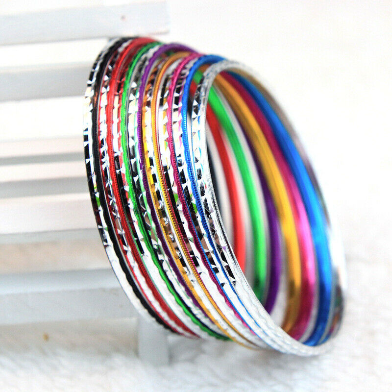 10 Stuks/partij Vrouwen Mode Multi-color Aluminium Band Bangles Charm Armband