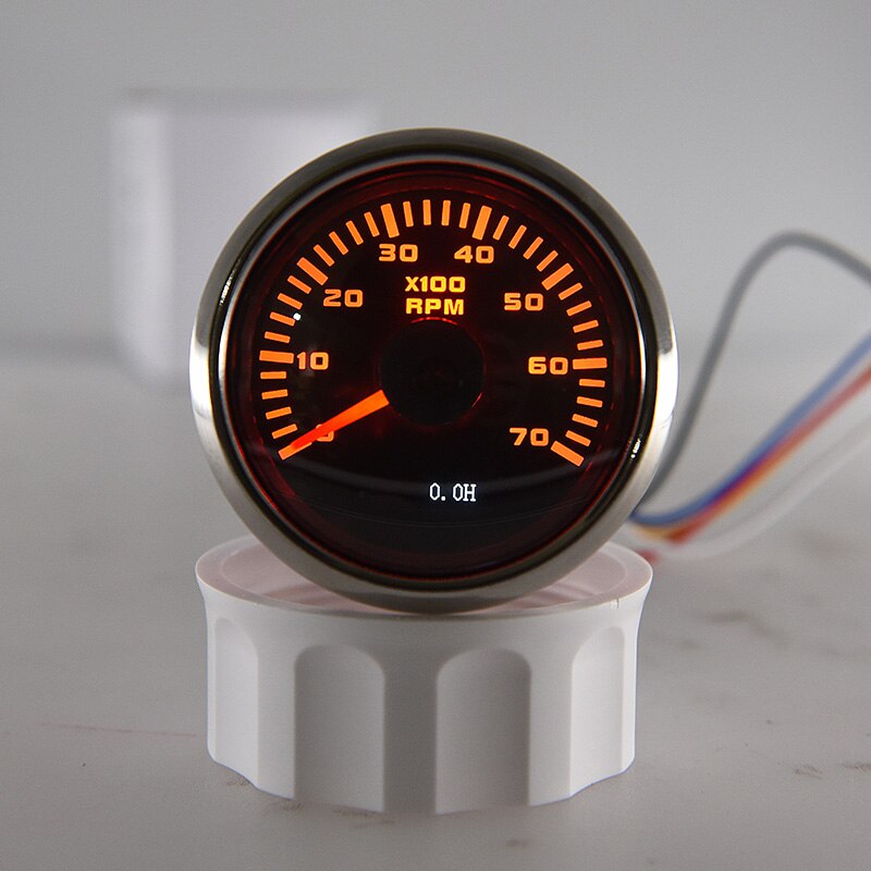 52mm Betriebsstundenzähler Drehzahlmesser 7000 RPM Außenborder Zähler Tacho Meter Messgerät Für Stiefel Marine Auto Mit verrotten Hintergrundbeleuchtung