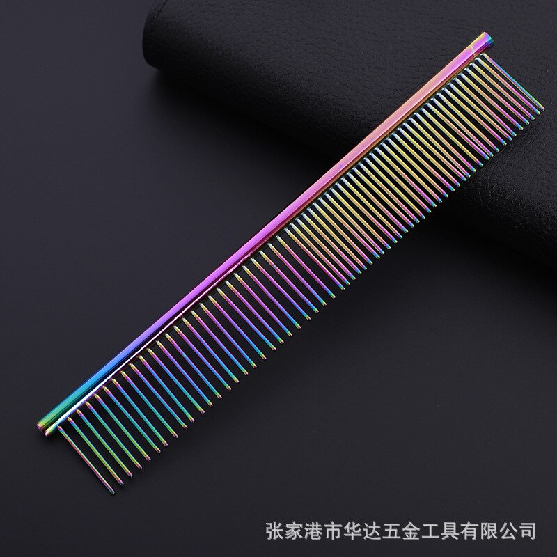 Pet Comb, Dog and Cat Long Hair Comb, Stainless Steel Combing: gray