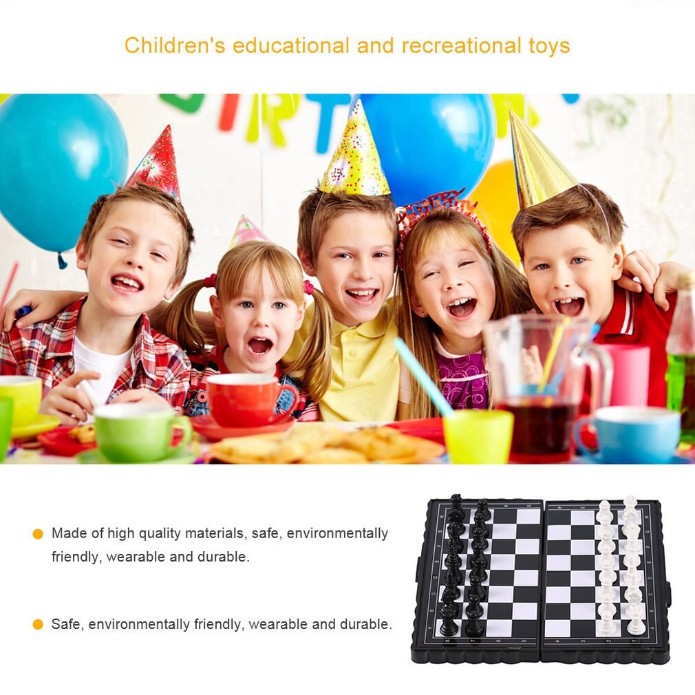 1 set Mini Chess Folding Magnetic Plastic Chessboard Board Game Portable Kid Toy