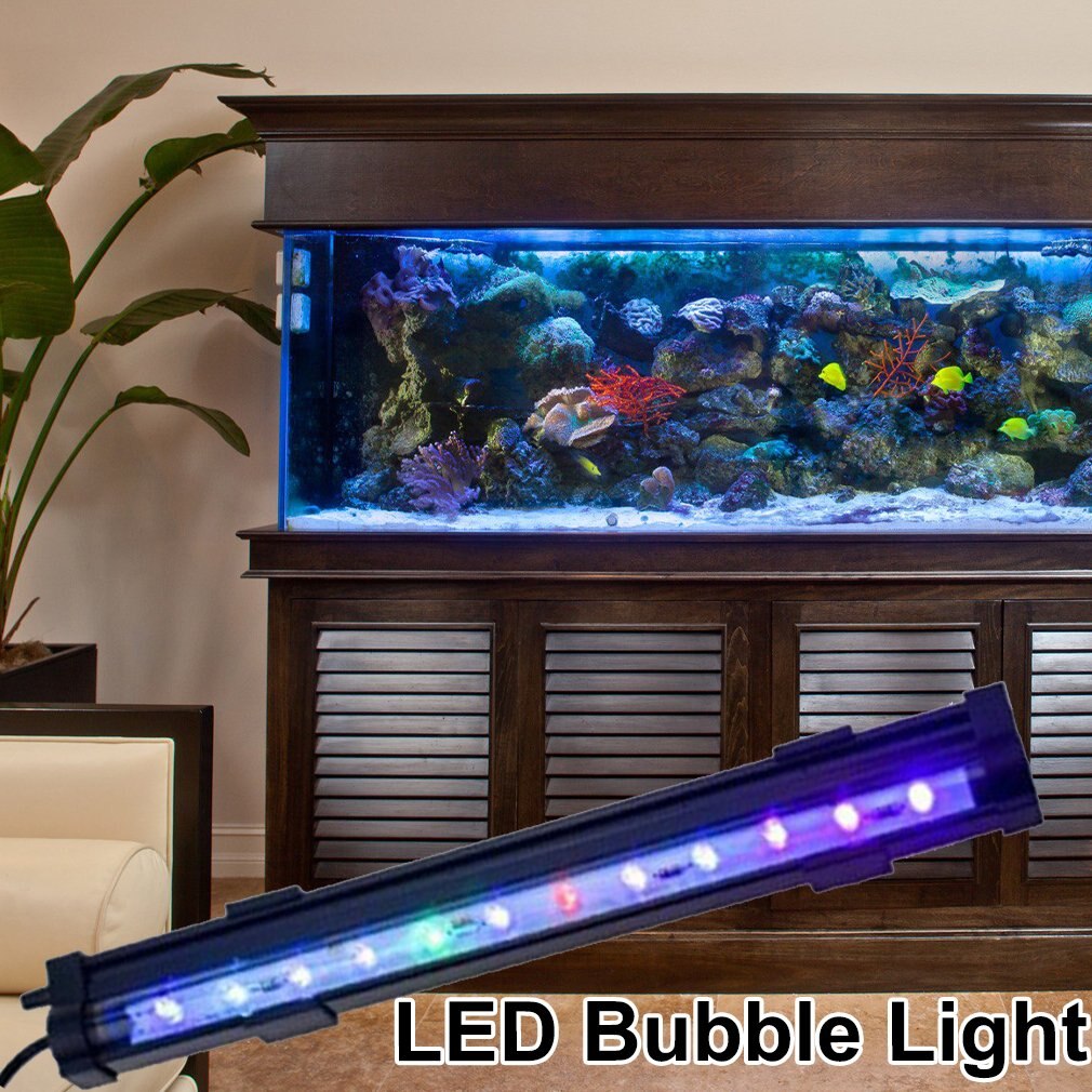DB-30 Fish Tank LED Bubble Light Colorful Light With Aquarium Remote Control Color-changing Bubble Light Fish EU Plug