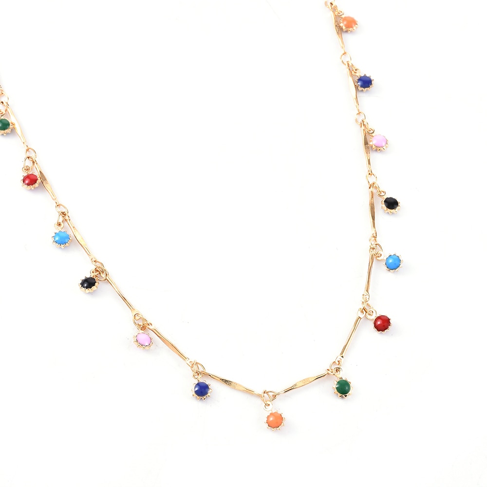 Regalo di natale dei monili delle donne di fascino della catena della clavicola della collana del Choker del pendente della sfera di colore della caramella