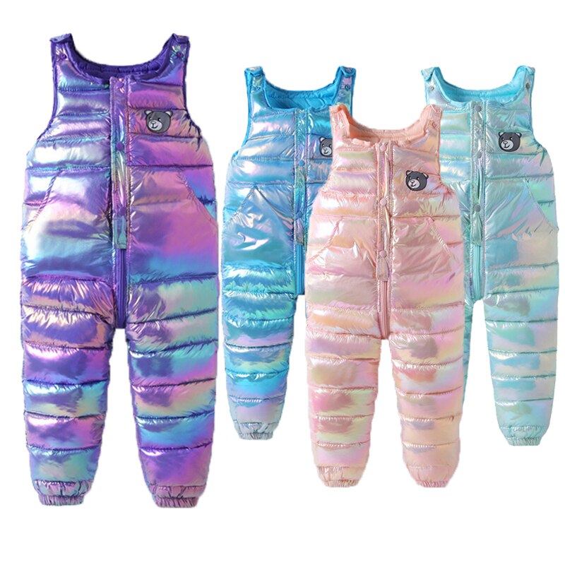 Winter Girls Boys Overalls 1-5 Years Autumn Baby Boy Girl Thick Warm Pants Kids Jumpsuit Children Ski Down Overalls