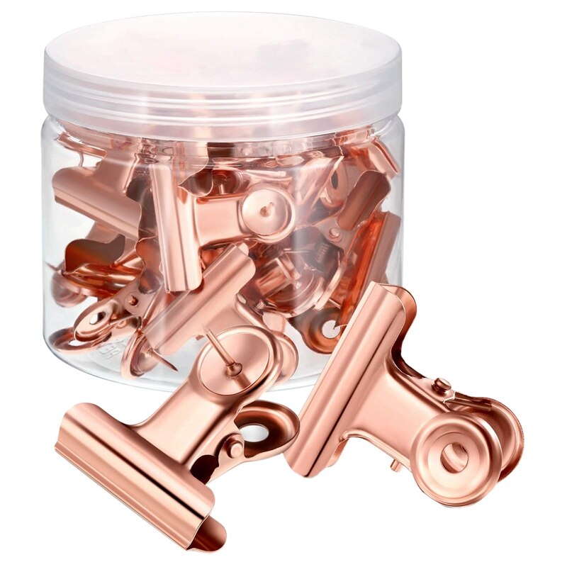 40 Pcs Push Pins Clips Met Duim Kopspijkers Set Voor School Kunstwerken Projecten Op Kurk Boord Foto 'S Op Bulletin (rose Goud): Default Title