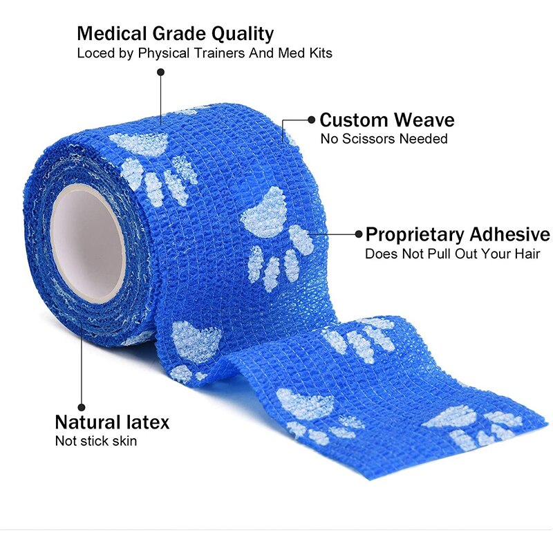 Cartoon Pattern Self Adhesive Bandage Self Adherent Wrap Non-Woven Cohesive Bandages for Ankle Sprains Swelling Pet 4.5M