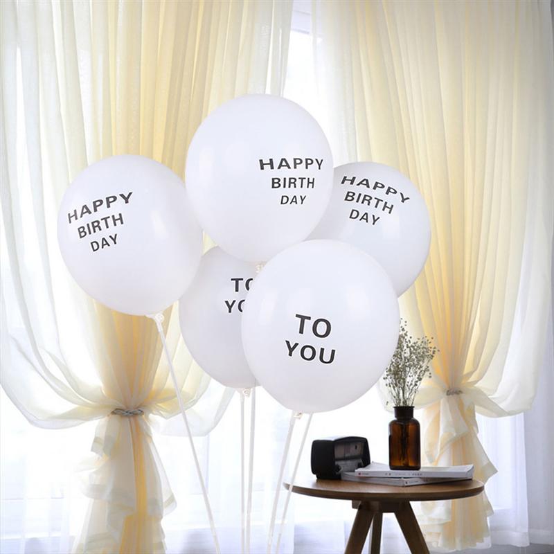 100pcs 12 Inch Birthday Balloons HAPPY BIRTH DAY TO YOU Letter Printing Balloons Latex Balloons