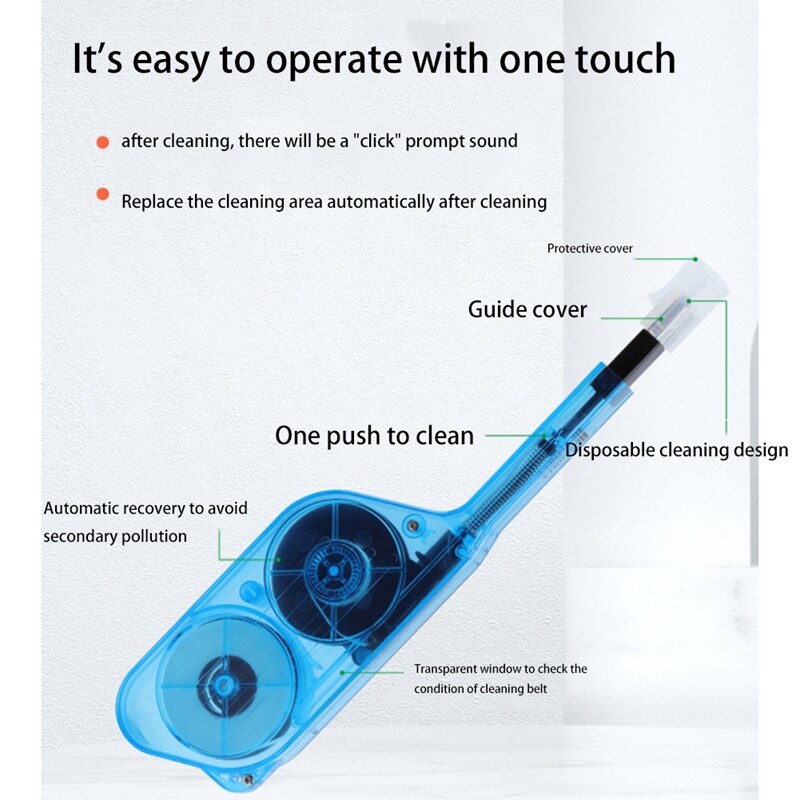 Fiber Optic Cleaner for MPO Connectors One Click Cleaner Fiber Cleaning Pen Fiber Cleaning Tool MPO Connector Cleaner