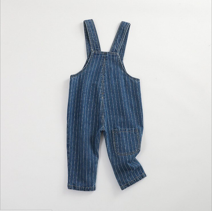 80-100cm- delige lente gestreepte jongens denim overall kinderjongen lente herfst bodyjump meisjes romper