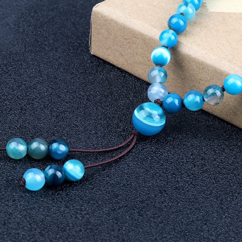 9 herrenarmbänder in verschiedenen stilen , 6mm natürliche blaue und violette achat-onyx-steine , 108 mala-ketten und -armbänder für damen
