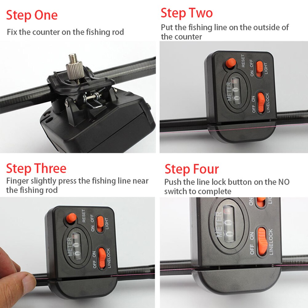 Fishing Line Length Counter Fishing Line Counter Full-featured Equipped With Light Fishing Tackle Tool