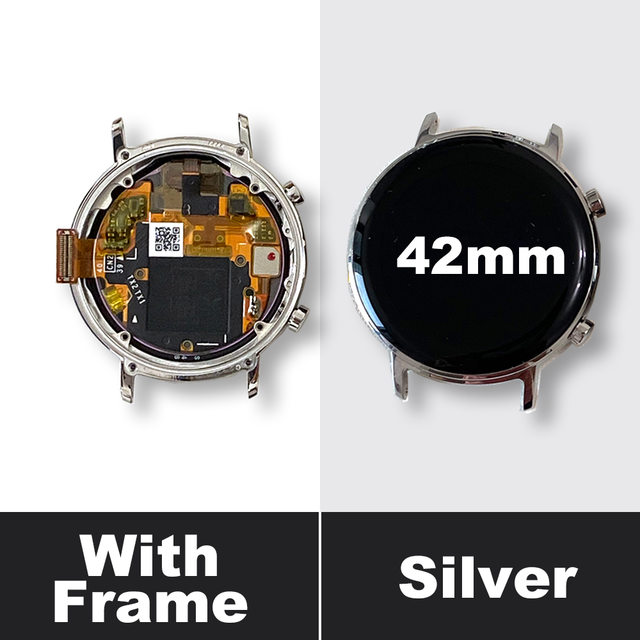 Original bildschirm für HuaWei uhr serie GT2 lcd touchscreen oled Anzeige digitizer Montage HW uhr Auswechslung 42mm 46mm: WithFrame-Silber-42mm