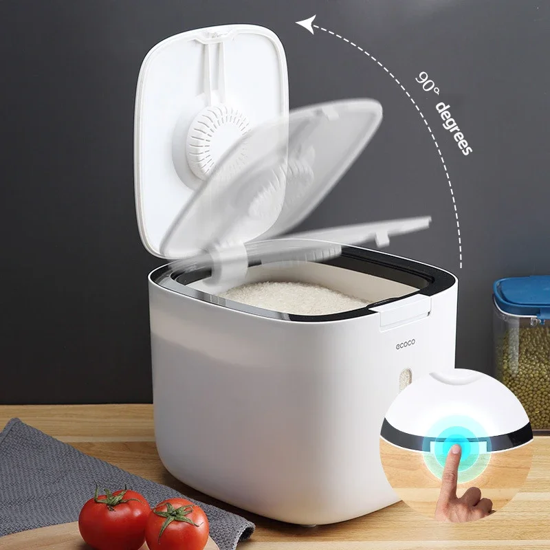 5/10 Kg Kitchen Collection Nano Bucket Rice Storage Container Flip Top Food Storage Bin Container Sealed Rice Bucket