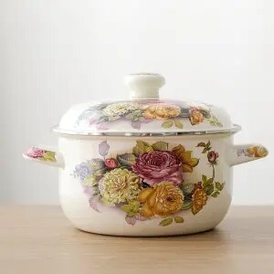 Casserole Cooking Pot Enamel Soup Stew Soup Cook Pot Kitchen Utensil 4 Litre Kitchen Utensil Home Daily Use Ceramic Cookware: B   22cm 4L