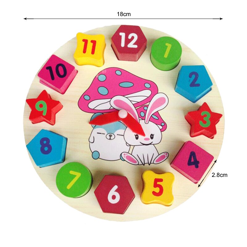 Baby Early Education Toys Montessori Box Digital Clock Math Toy Number digital Counting Wood Stick Kids Toy: Rabbit Clock