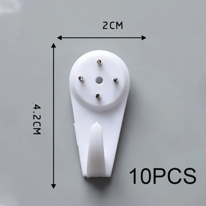 10 stk./sæt fotoramme ophængningskrog hvid malekrog plastik usynlige vægkroge montering foto billede sømkrog ophæng: Mørk khaki