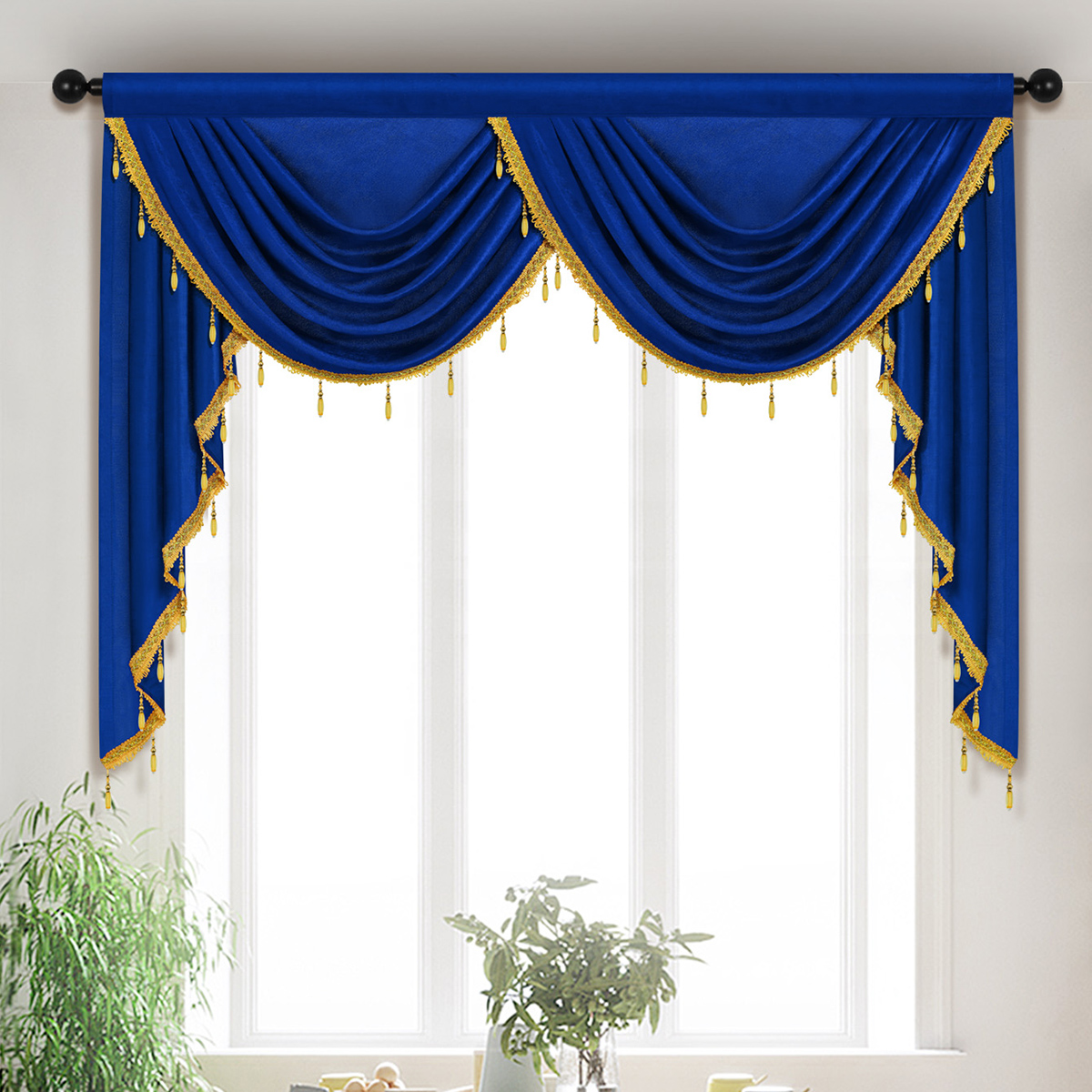 Rideau de cantonnière en tissu velours de style européen, cantonnière en tissu velours italien pour la décoration intérieure, poche la plus récente, divers documents au choix, cascade, 1PC