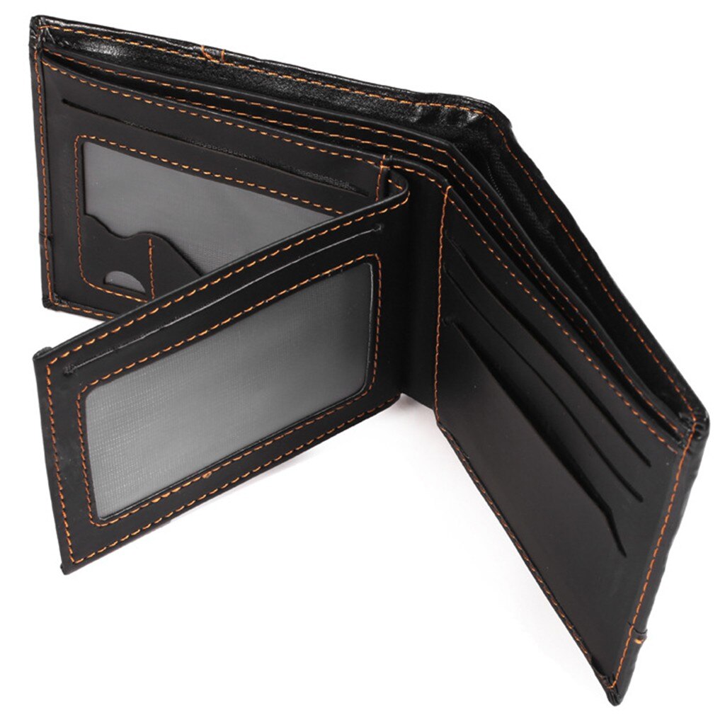 Mannen Parijs Lederen Card Cash Ontvangst Houder Organizer Bifold Purse