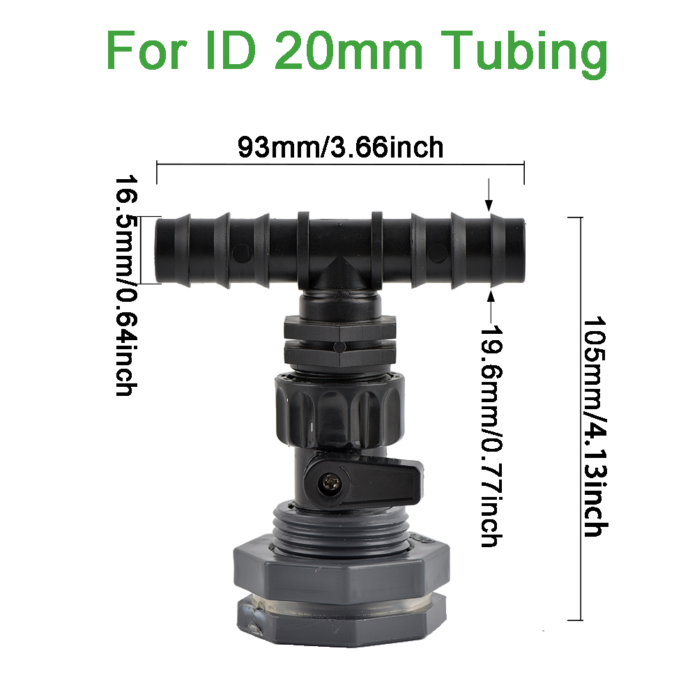Rain Barrel Spigot Kit 1/2 3/4 1 inch Thread Kit with Bulkhead Fitting Hose Faucet Adapter for Water Tanks Garden Barrel: light green