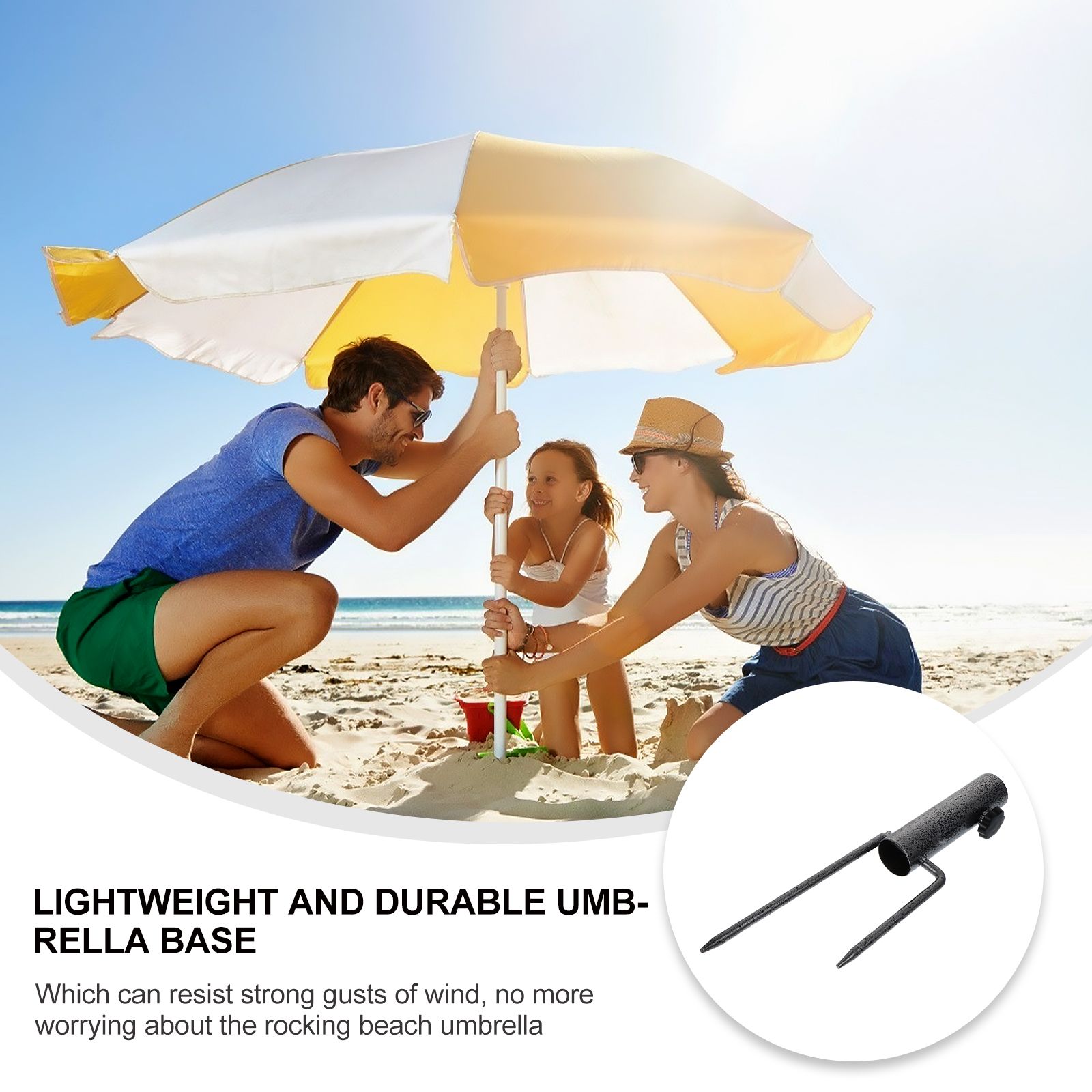 Iron Plastic Beach Umbrella Anchor Heavy Duty Sand Grabber Outdoor Patios Resorts Vacation Homes Bases Stands Ground Plug