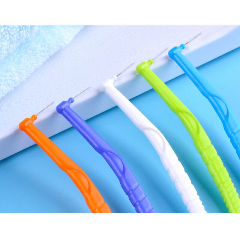 10 stk interdentalbørste mikro størrelse 0.7-1.2mm l-formet tanntrådsbørste  mh88
