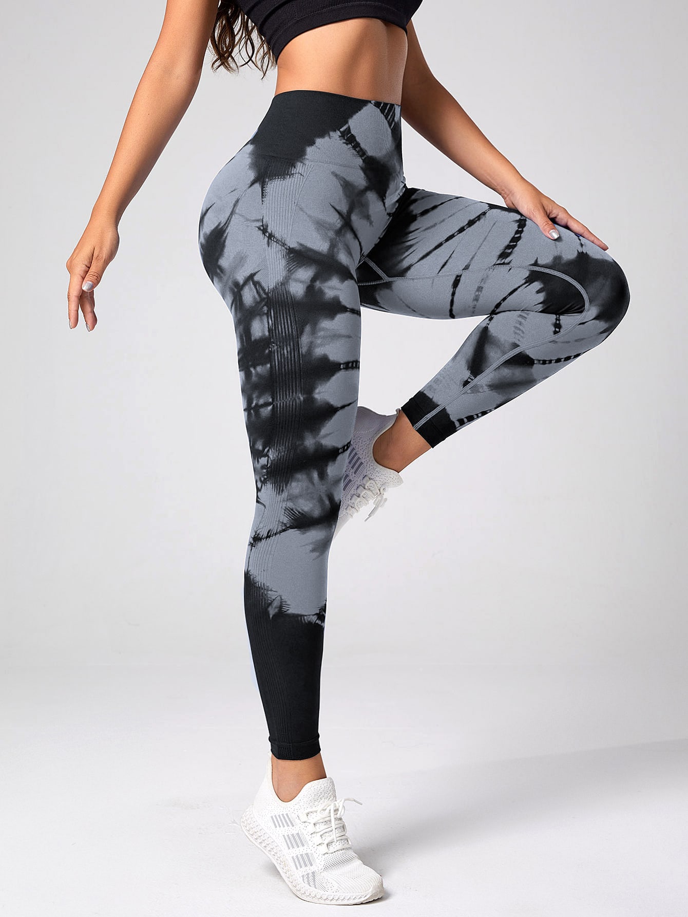 Nahtlose Gamaschen für Frauen Fitness Yoga Hosen hohe Taille Krawatte Färbung Leggings trainieren Scrunch Hintern Heben Sport Fitnessstudio Strumpfhose Frau
