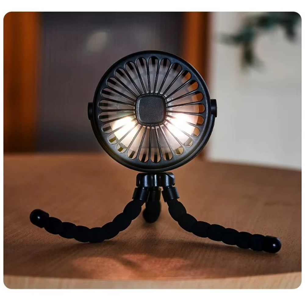 PANGDUBE Mini Fan voor Kinderwagen USB Oplaadbare Lithium Handheld Octopus Fan voor Wieg Kinderwagen Mini Draagbare Fan