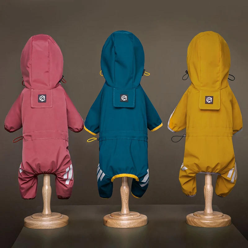 Regenjassen voor huisdieren Hond Reflecterend Waterdicht Puppy Regenjassen met capuchon voor kleine middelgrote honden Jumpsuit Chihuahua Franse Bulldog Overalls