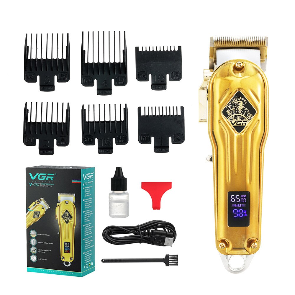 adjustable hair trimmer finishing fading blending hair clipper electric hair cutter beard trimer precision machine: Gold