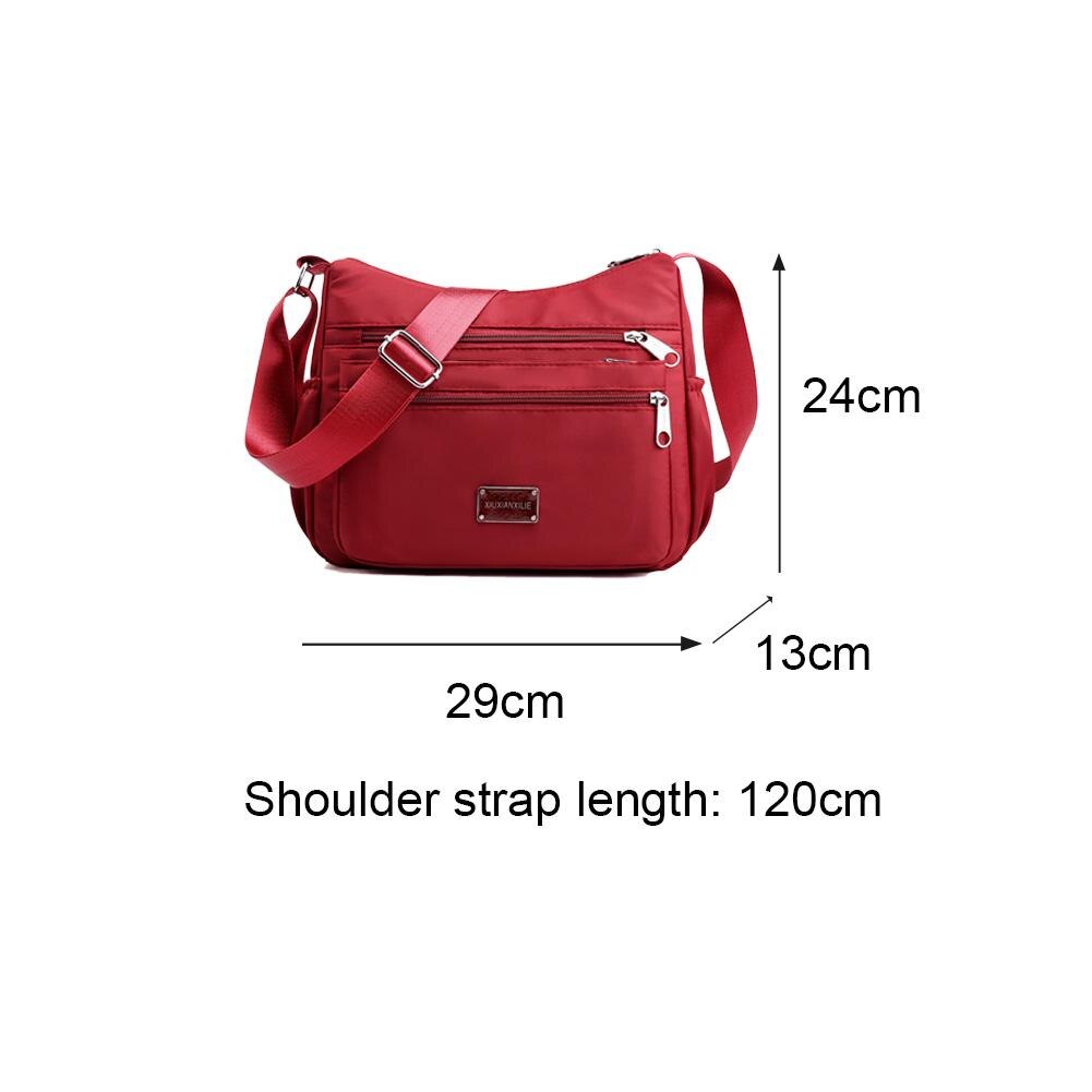Schoudertas crossbody dames waterdicht nylon stevig comfortabel prachtig duurzaam rits messenger handtas: Rood