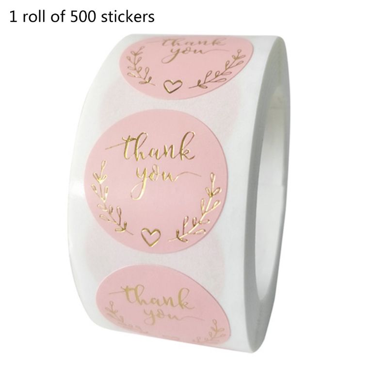 500 stuks bedankstickers van goud en zilverfolie voor een kleine winkel en bruiloft  y5le: 5
