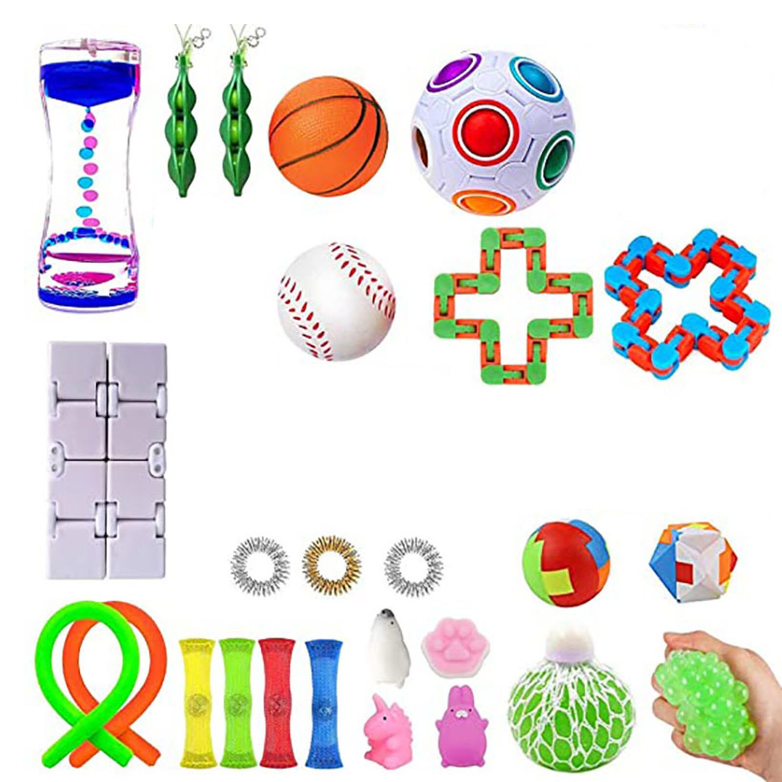 22 pacote de brinquedo sensorial fidget conjunto de alívio do estresse brinquedos para crianças adultos brinquedo sensorial fidget conjunto de brinquedo sensorial aliviar o estresse: 03