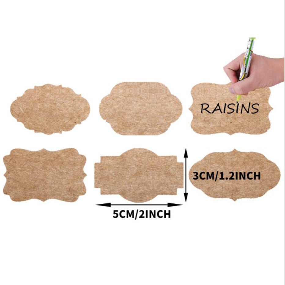 500pcs Multi-shape Adhesive Stickers Brown Labels for Mason Jar Bottles Spice Container Marker Labeling Stickers