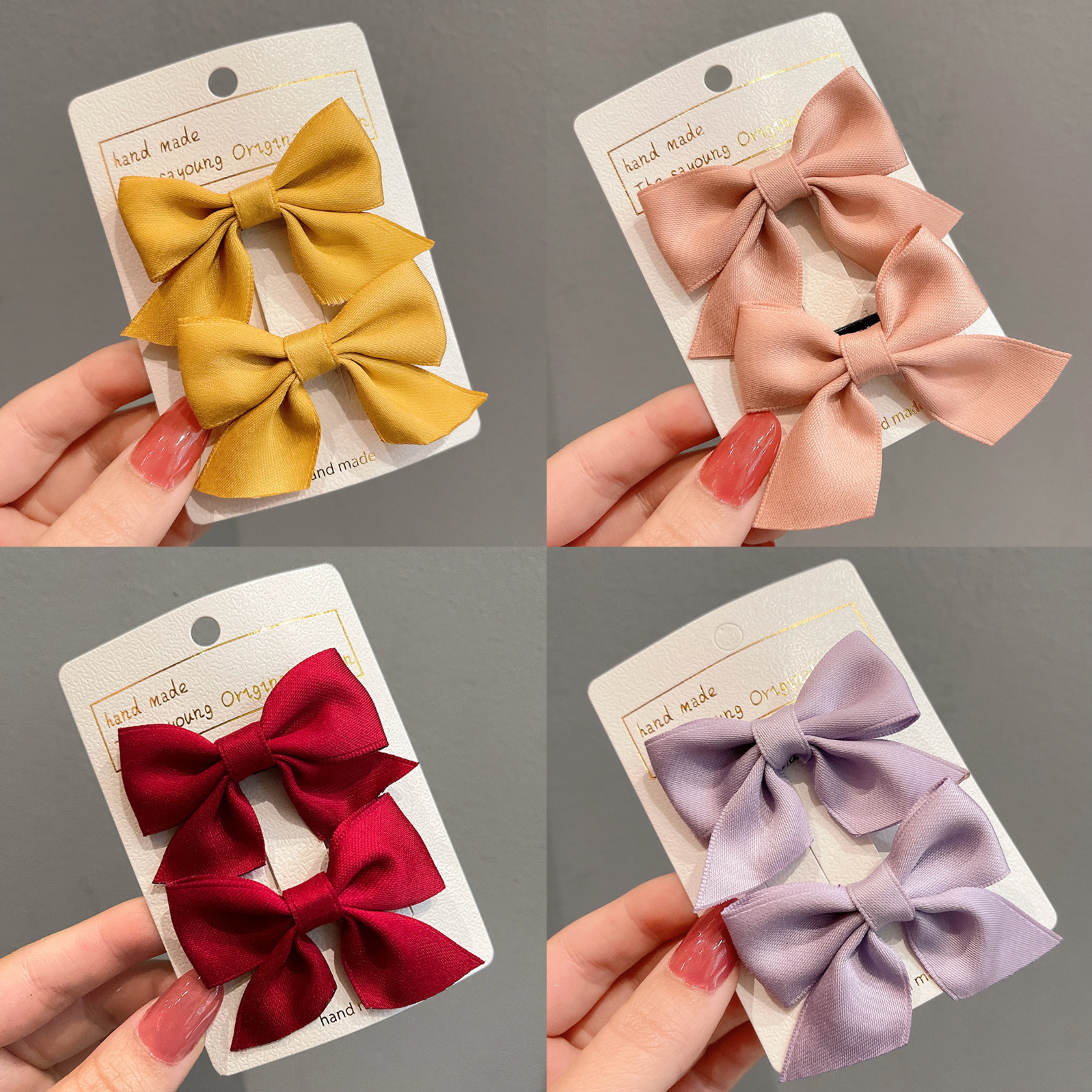 Pinza para el pelo con lazo para niños, tocado, pinza para el pelo de princesa para bebé, pinza para el pelo para niña pequeña, accesorios para el cabello: Gris