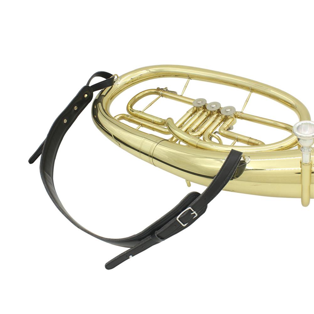 Sangle de Tuba en cuir souple de luxe noir réglable pour les bois Instruments de musique en laiton accessoires de bois