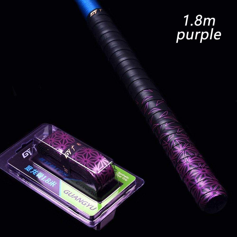 1.8m nastro antiscivolo addensare Sport fascia per il sudore Design della chiglia avvolgimenti sopra la bici manico per canna da pesca per Badminton mazze da Baseball: purple