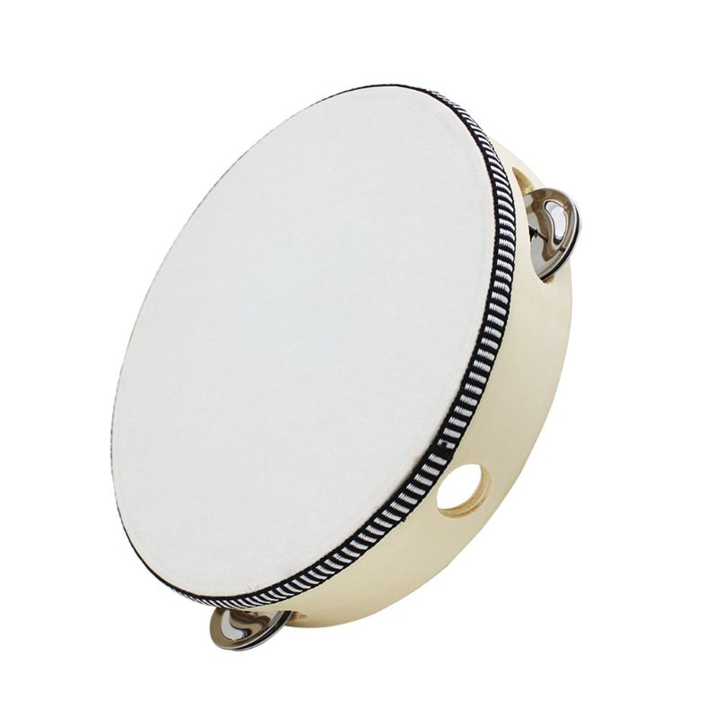 8 "Hand Held Tamboerijn Drum Bell Birch Metal Bells Percussion Musical