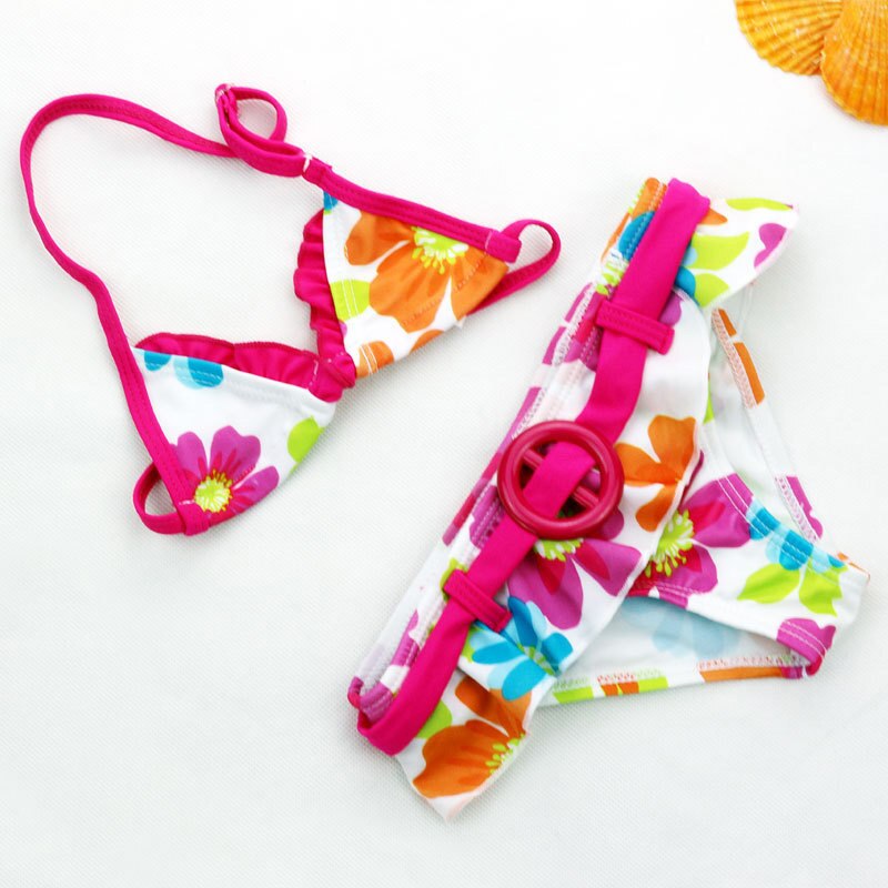 Ms.Shang-bañador Floral para niños de 2 a 8 años, traje de baño de dos piezas para niños, Bikini para niña pequeña, traje de baño para chico