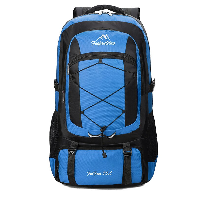 75L Waterproof unisex men backpack travel pack sports bag pack Outdoor Camping Mountaineering Hiking Climbing backpack for male: Blue