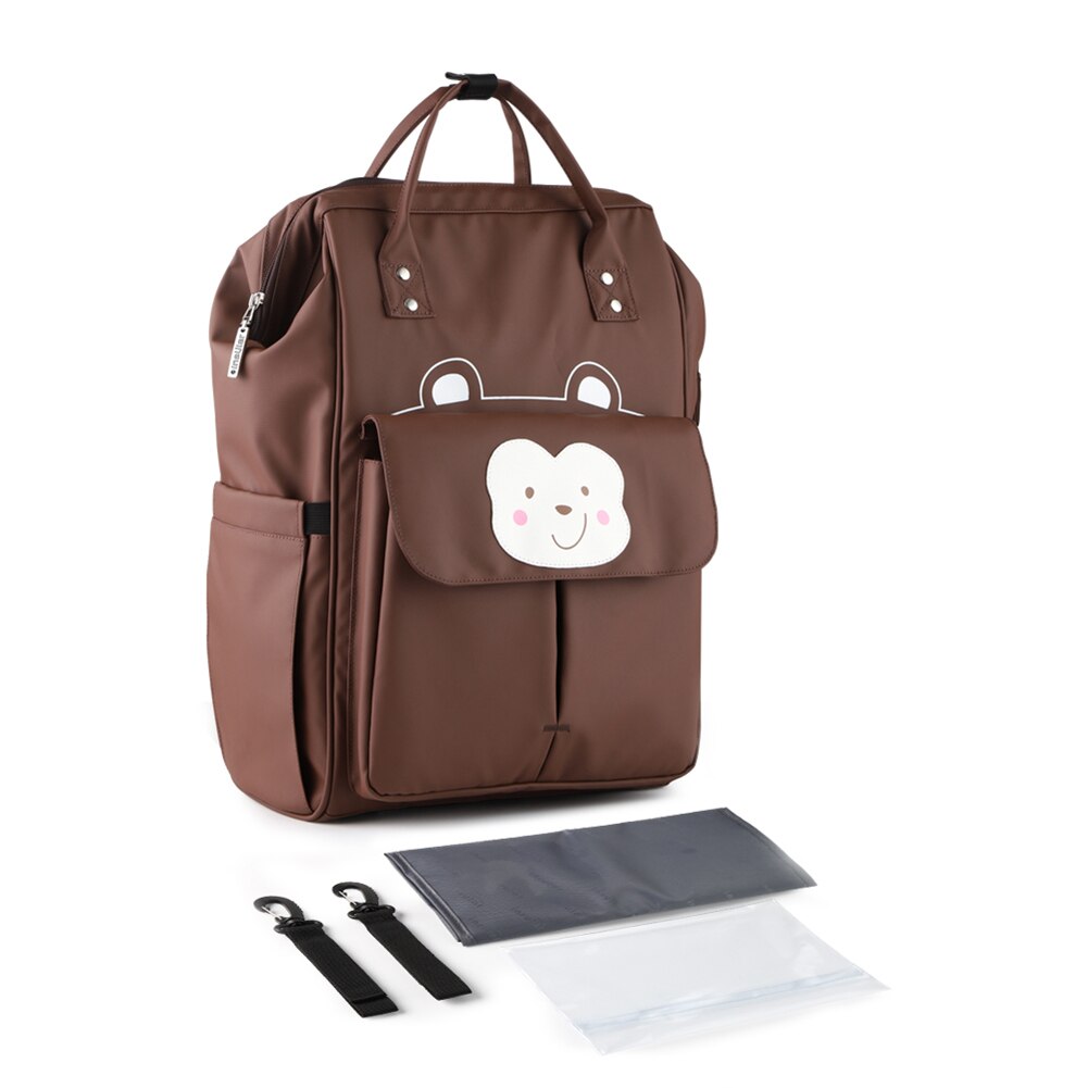 Cartoon Mummie Rugzak Moederschap Luiertas Grote Verpleging Bag Wandelwagen Baby Rugzak Baby Care Nappy Rugzak Tas: Coffee