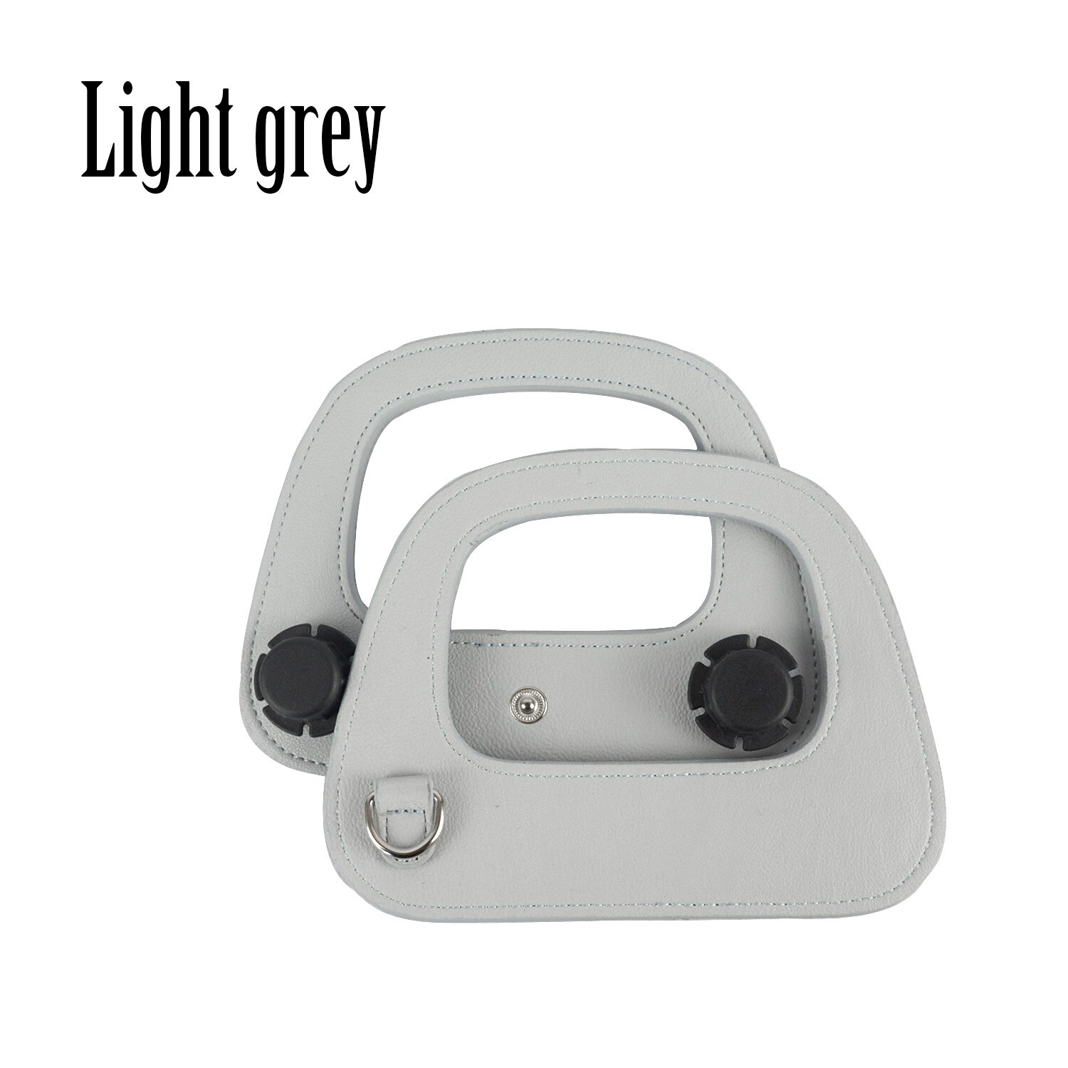 Tanqu Colorful D Buckle Ring Oblong Faux PU Leather Handle for Obag 50 Bag Handle for O Bag 50 Handbag Accessory: light grey