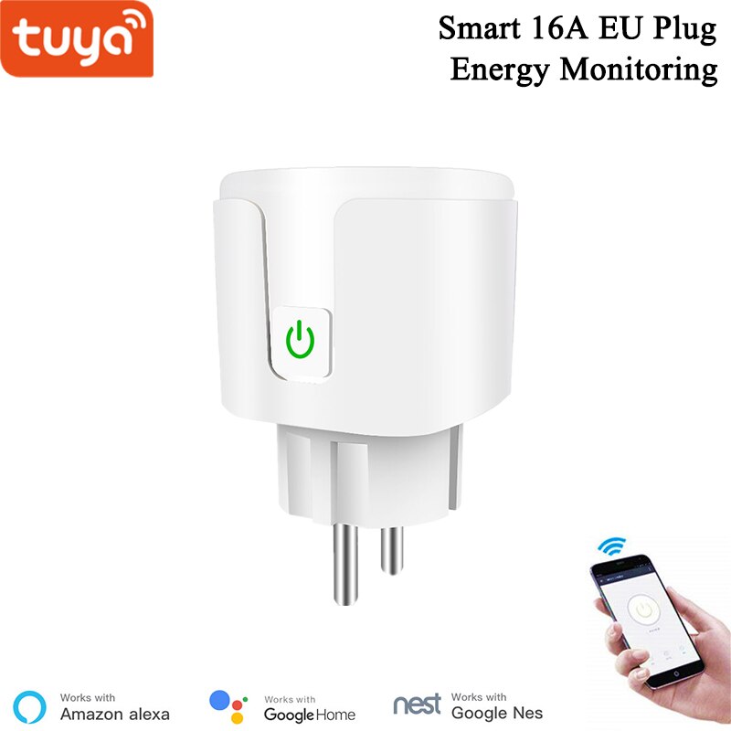 EU standard 2in1 Tuya Smart life WiFi outlet , compatible with Google home and Alexa ,Smart socket for home automation system: EU 10A standard