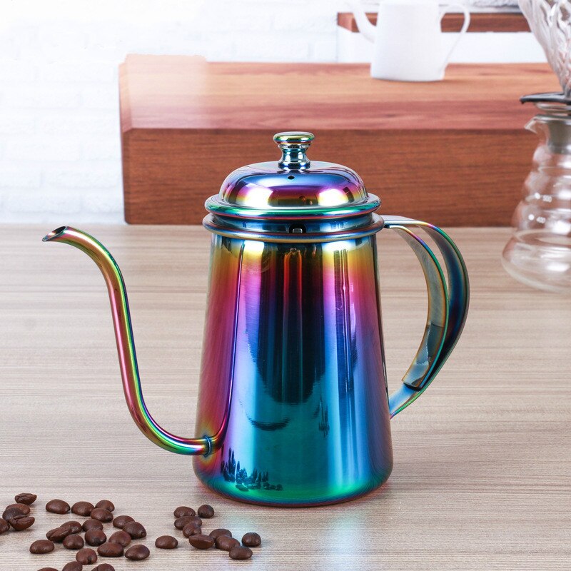 Kaffekanneverktøy håndstansekar 650ml tykk 304 rustfritt stål drypp kaffekanne egnet til bruk med  v60 kaffesett