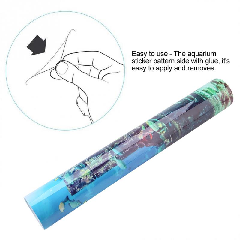 PVC Coral Aquarium Background Underwater Poster Fish Wall Decorations Sticker Blue Fresh Sea Fish Tank Background