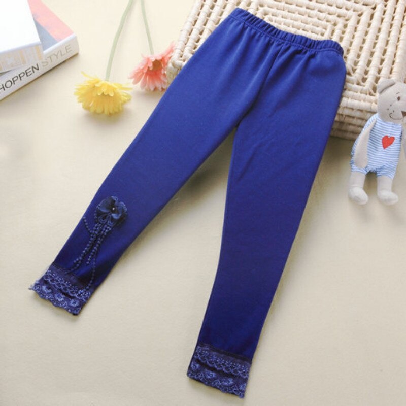 Kids Meisjes Ballet Dans Kant Vlinder Leggings Kinderen Stretch Slim Broek Broek 2-7Y