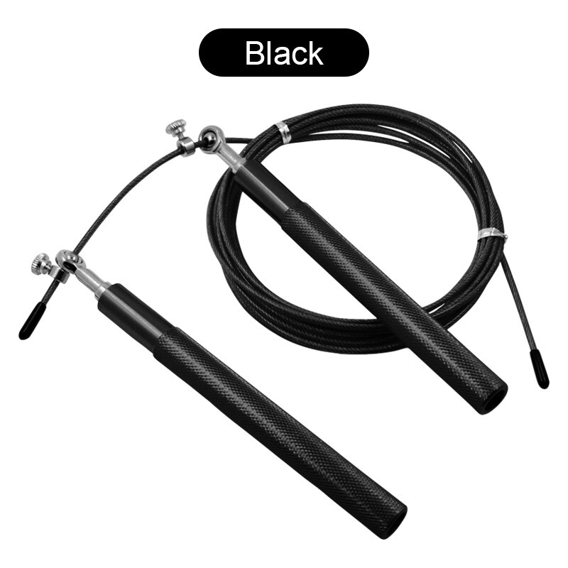 3m Speed Jump Rope Steel Wire Adjustable Skipping Rope Home Fitness Boxing Sports Training Equipment: black