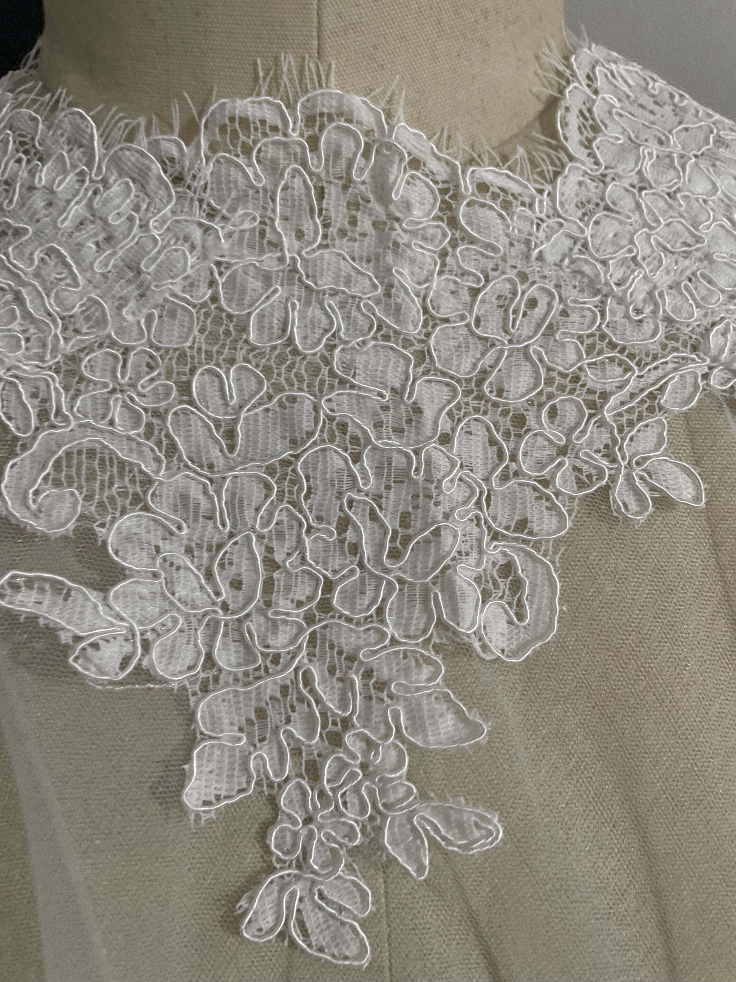 Lace Edge Wedding Shawl wrap in BOLERO Bridal Wedding jacket Appliques Bride Cape