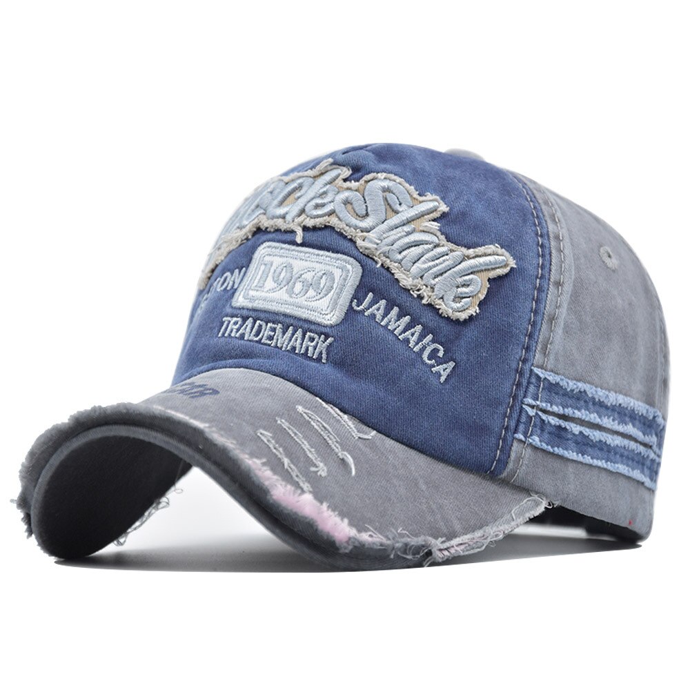 Baseball Caps Men and Women Retro Caps Stitching Letters Baseball Caps Outdoor Sports Sun Hats Washed Denim Tennis Caps: blue And gray