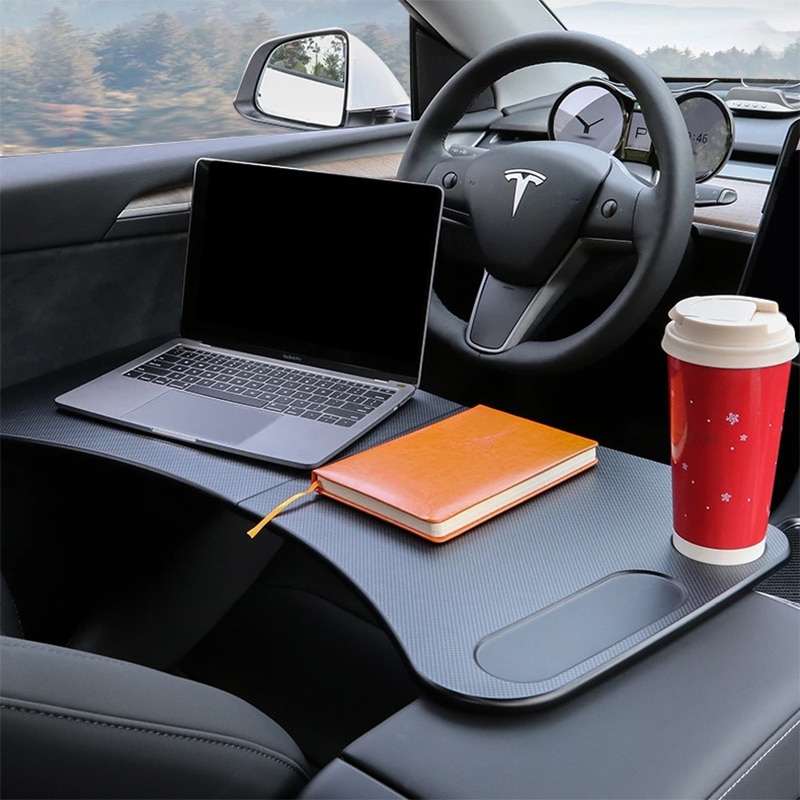 Car Trestle Table For Tesla Model 3 S X Y Folding Meal Table Computer Desk Steering Wheel Tray Worktable Plate Portable Interios