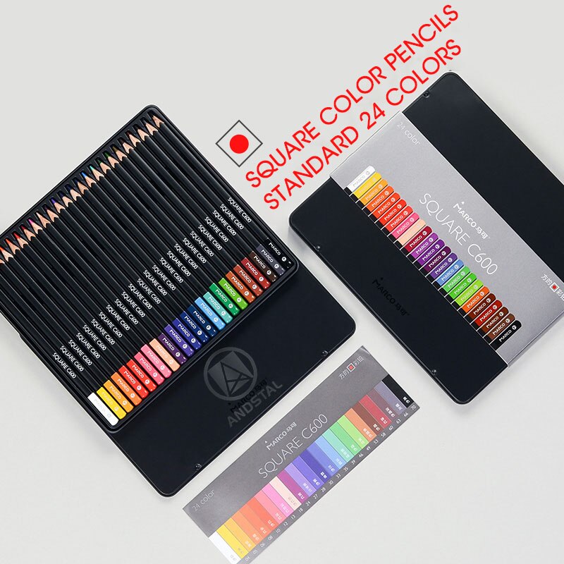 Andstal Marco 12/24 Platz Pastell Farben ungiftig Farbe Bleistift lapis de Kor Professionelle Farbige Bleistifte für Schule Liefert: 24 Standard Farben
